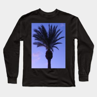 Single Palm Tree at Night Long Sleeve T-Shirt